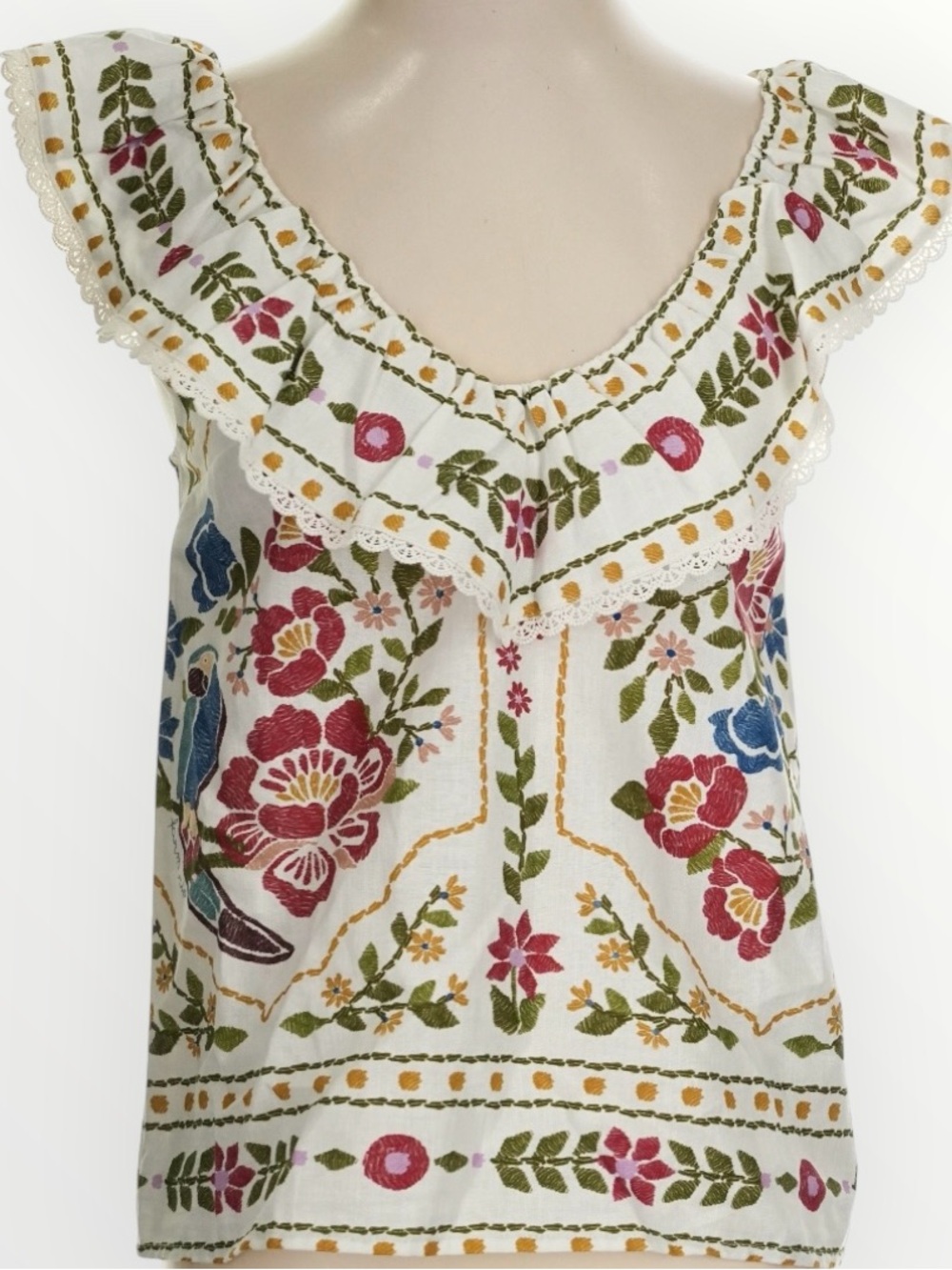 Sézane X FARM RIO Gold Blouse in Jardim Romatico FR 34 / US 2 - Picture 9 of 16